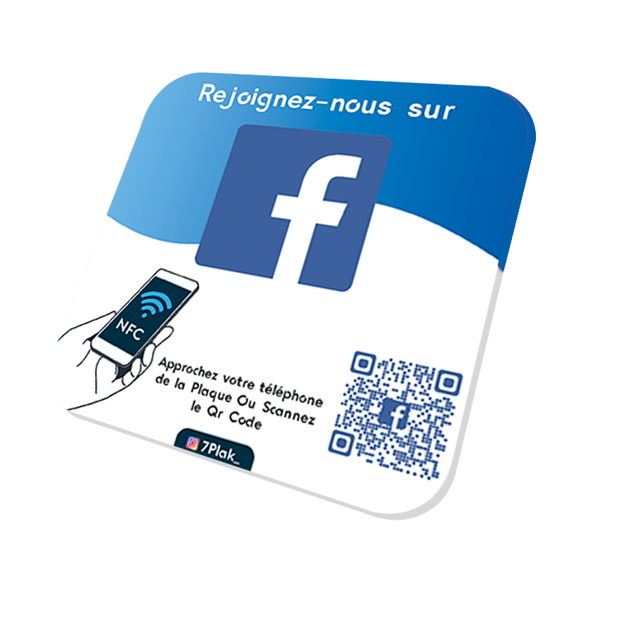 Plaque NFC FACEBOOK - 7PLAK