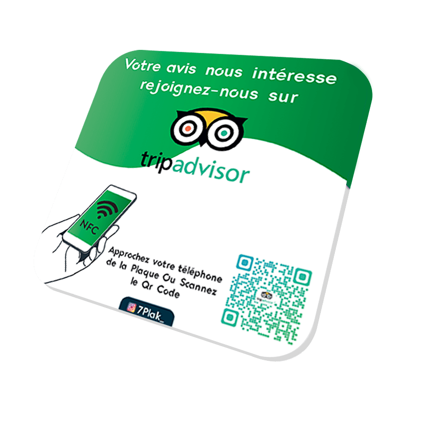 Plaque NFC Trip Advisor - 7PLAK