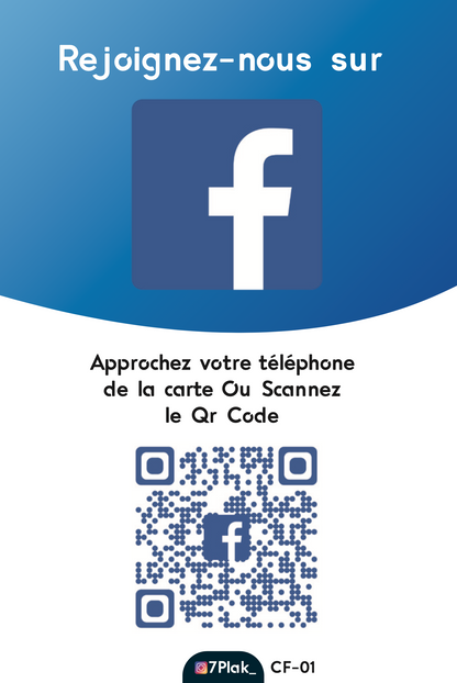 Pack Facebook (1 Plaque + 1 Carte + Vos statistiques + Qr Code)