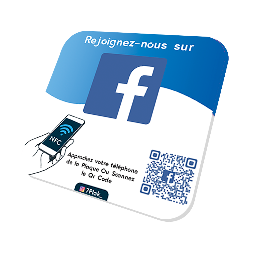 Pack Facebook (1 Plaque + 1 Carte + Vos statistiques + Qr Code)