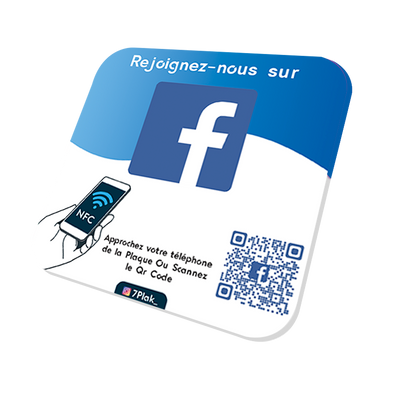 Pack Facebook (1 Plaque + 1 Carte + Vos statistiques + Qr Code)