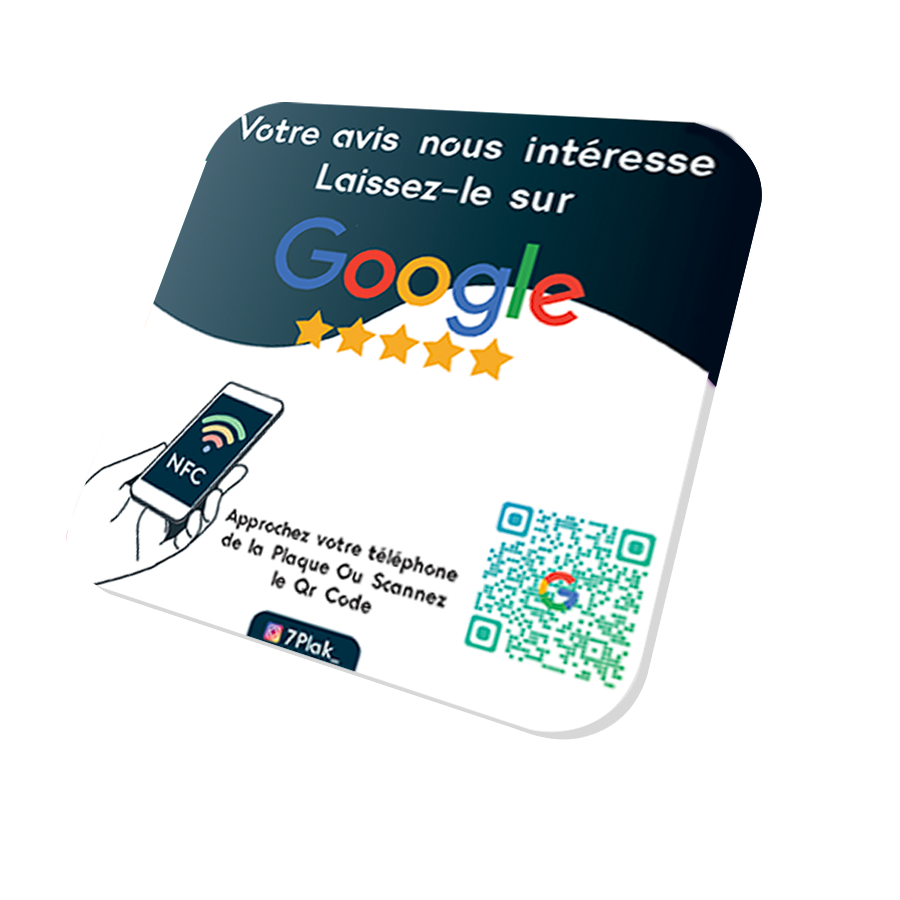 Pack Google (1 Plaque + 1 Carte + Vos statistiques + Qr Code)