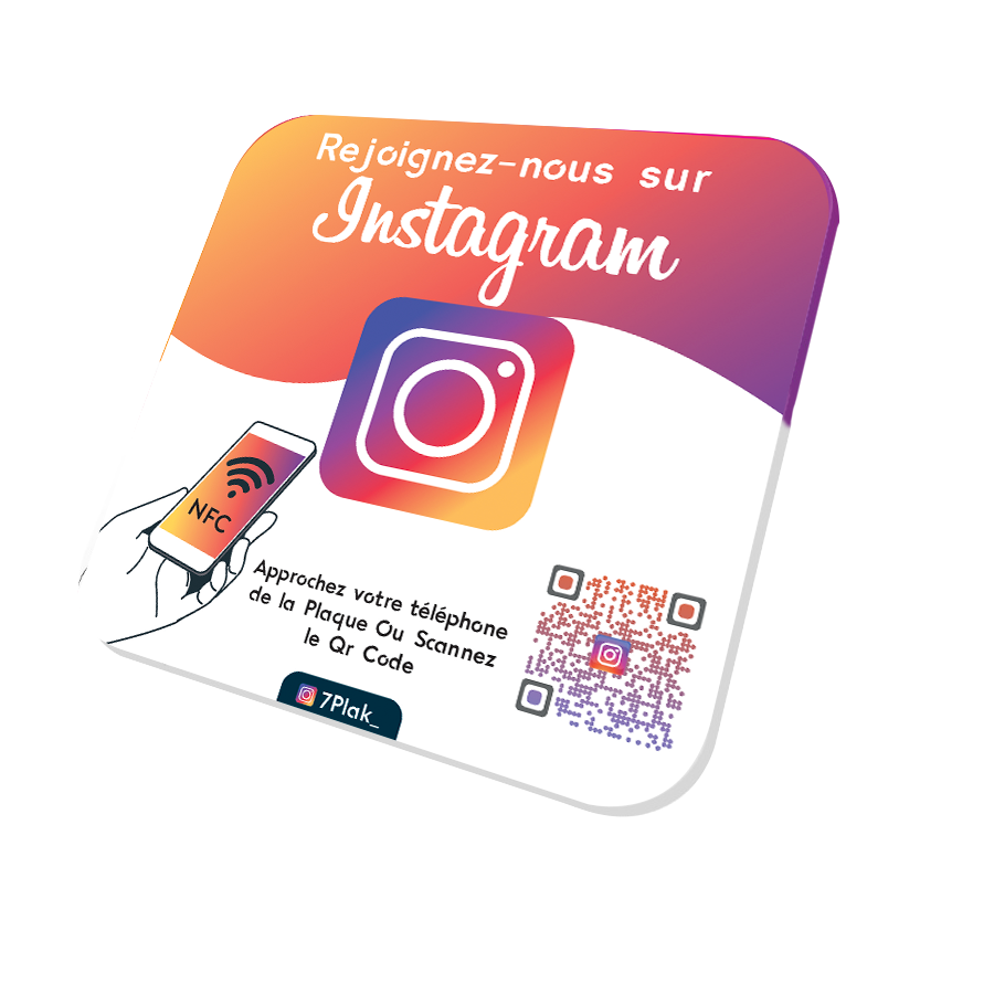 Pack Instagram (1 Plaque + 1 Carte + Vos statistiques + Qr Code)