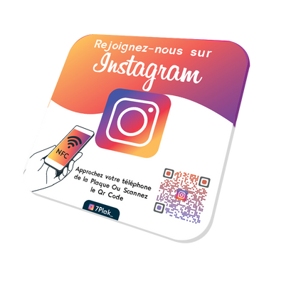 Pack Instagram (1 Plaque + 1 Carte + Vos statistiques + Qr Code)