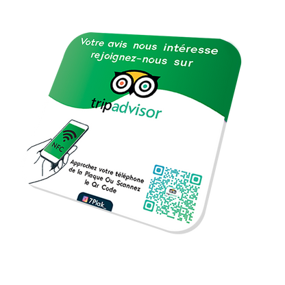 Pack TripAdvisor (1 Plaque + 1 Carte + Vos statistiques + Qr Code)