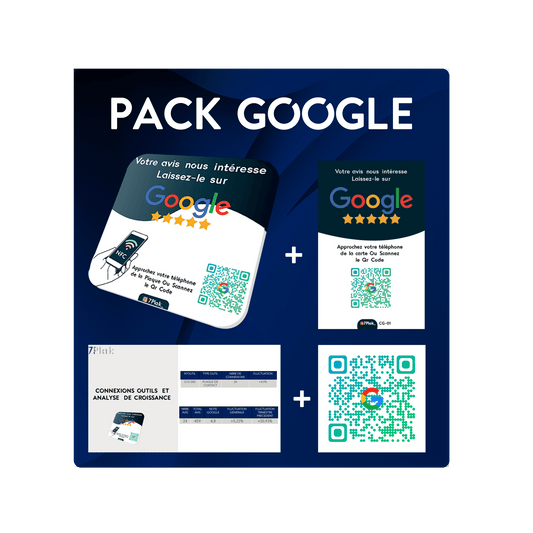 Pack Google (1 Plaque + 1 Carte + Vos Stats + Qr Code) - 7PLAK