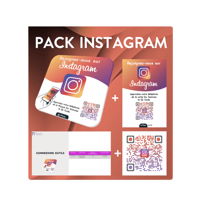 Pack Instagram (1 Plaque + 1 Carte + Vos Stats + Qr Code) - 7PLAK