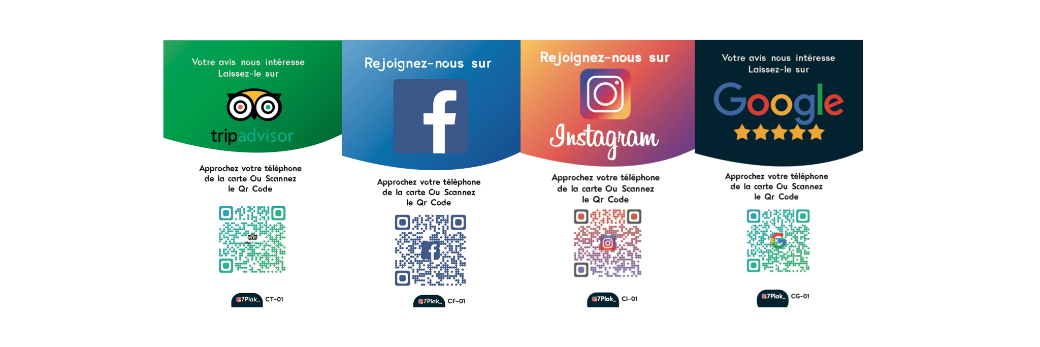 Packs V-Card (1 V-Card + 1 Carte + Interfaces & Hébergement + Vos statistiques + Qr Code) - 7PLAK