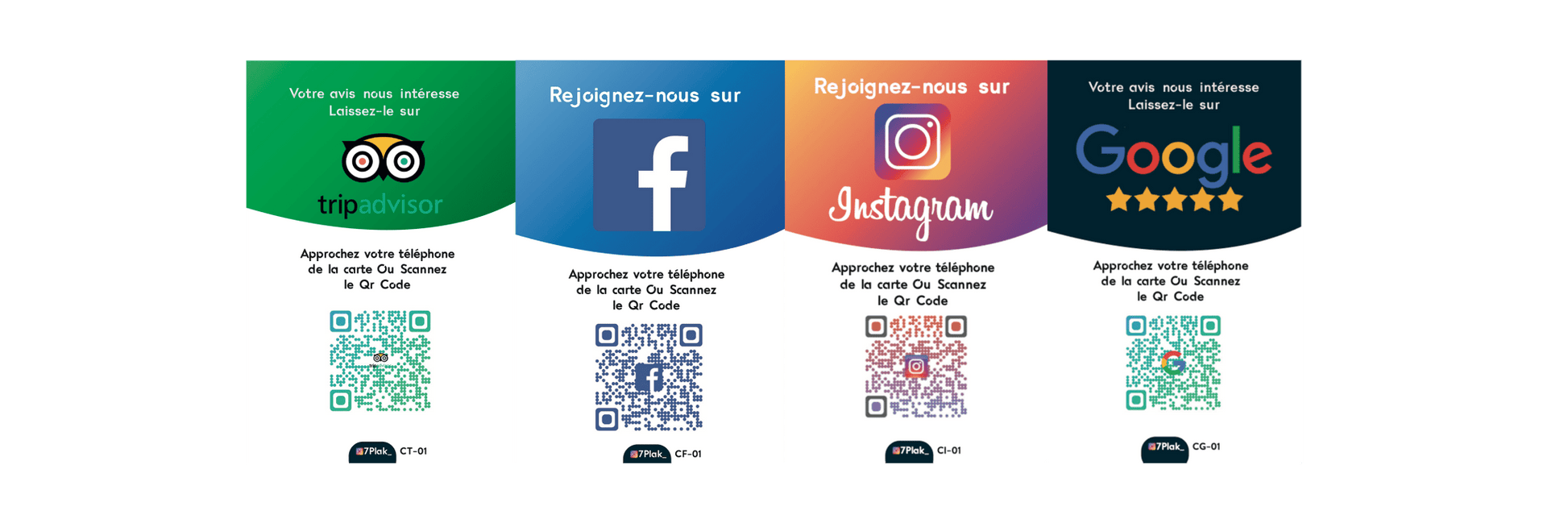 Packs V-Card (1 V-Card + 1 Carte + Interfaces & Hébergement + Vos statistiques + Qr Code) - 7PLAK